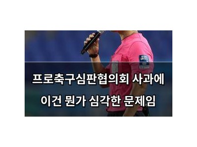 프로축구심판협의회 사과에 이건 뭔가 심각한 문제임