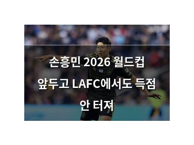 손흥민 2026 월드컵 앞두고 LAFC에서도 득점 안 터져