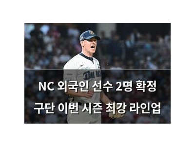NC 외국인 선수 2명 확정 구단 이번 시즌 최강 라인업