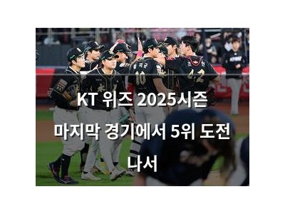 KT 위즈 2025시즌 마지막 경기에서 5위 도전 나서
