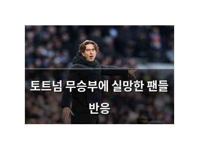 토트넘 무승부에 실망한 팬들 반응
