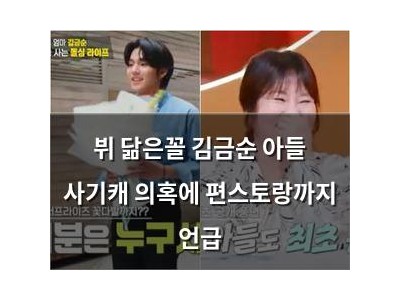 뷔 닮은꼴 김금순 아들 사기캐 의혹에 편스토랑까지 언급