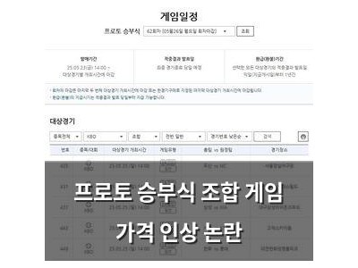 프로토 승부식 조합 게임 가격 인상 논란