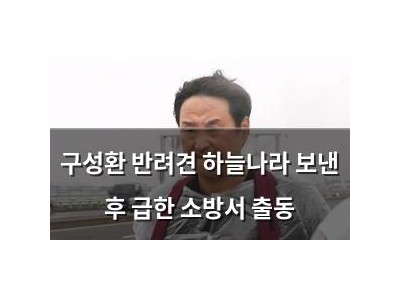 구성환 반려견 하늘나라 보낸 후 급한 소방서 출동