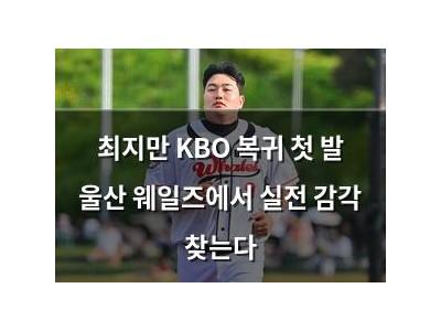 최지만 KBO 복귀 첫 발 울산 웨일즈에서 실전 감각 찾는다