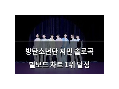 방탄소년단 지민 솔로곡 빌보드 차트 1위 달성