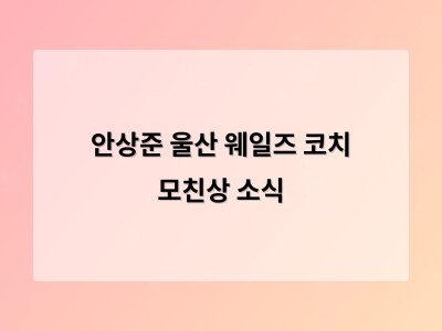 안상준 울산 웨일즈 코치 모친상 소식