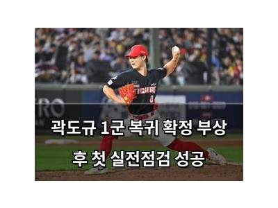 곽도규 1군 복귀 확정 부상 후 첫 실전점검 성공